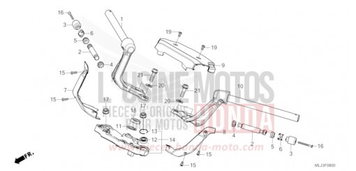 TUYAU DE GUIDON/PONT SUPERIEUR GL1800BDP de 2023